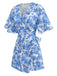 1930er V-Ausschnitt Ölgemälde Blumen Romper