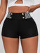 Schwarz 1970er Hahnentritt Patchwork Enge Shorts