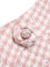 2PCS Rosa 1930er Hahnentritt Halter Crop Top & Hosen