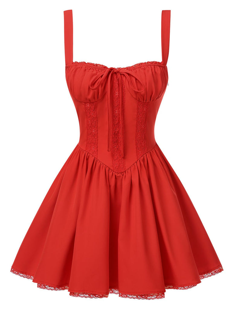 Dunkelblau 1950er Träger Schnürung Korsett Mini Kleid