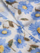 Blau 1960er Blumen Revers Gürtel Wickel Romper