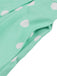 Türkis 1950er Patchwork Polka Dots Kleid
