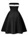 1950er Vintage Farbblock Bandeau Swing Kleid
