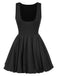 Schwarz 1960er Solide Ärmelloses Bubble Kleid