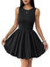 Schwarz 1960er Solide Ärmelloses Bubble Kleid
