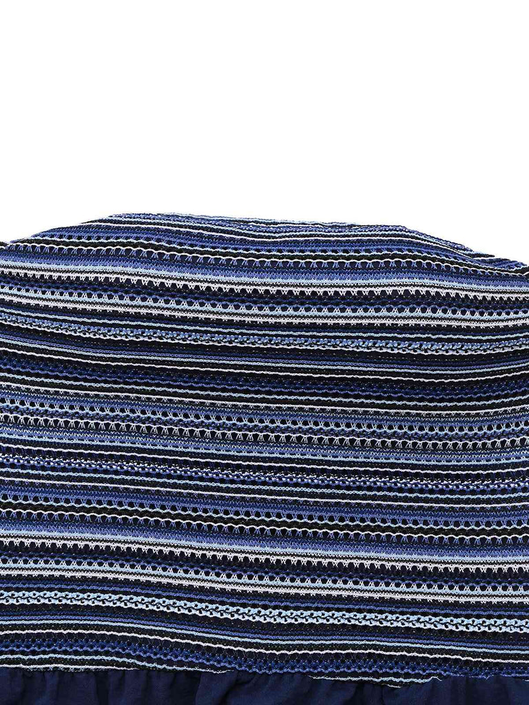 Tiefblau 1950er Streifen Bandeau Jumpsuit