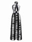 Schwarz 1930er Tinte Flecken Kreuzen Halter Jumpsuit