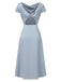 1940er Solide Wasserfallausschnitt Satin Zurück-Hohl Kleid