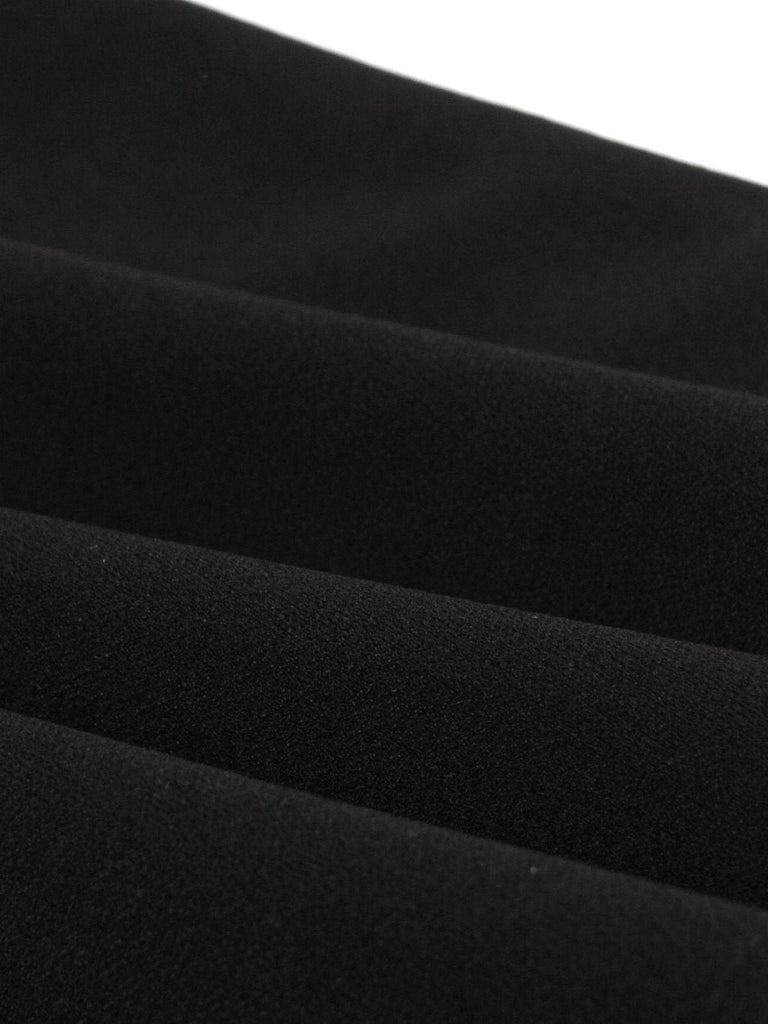 Schwarz 1950er Vertikal Streifen Patchwork Revers Kleid