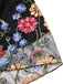 Schwarz 1950er 3D Blumen Besticktes Netz Kleid