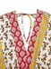 Gelb 1970er Bohemien Blumen Stammesmuster Jumpsuit