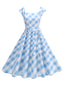 1950er Flügelärmel Argyle Plaid Swing Kleid