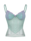 Türkis 1940er Dots Netz Meerjungfrauen Camisole