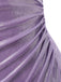 [Vorverkauf] Lavendel 1960er Wasserfallausschnitt Hoher-Schlitz Perlglanz Kleid