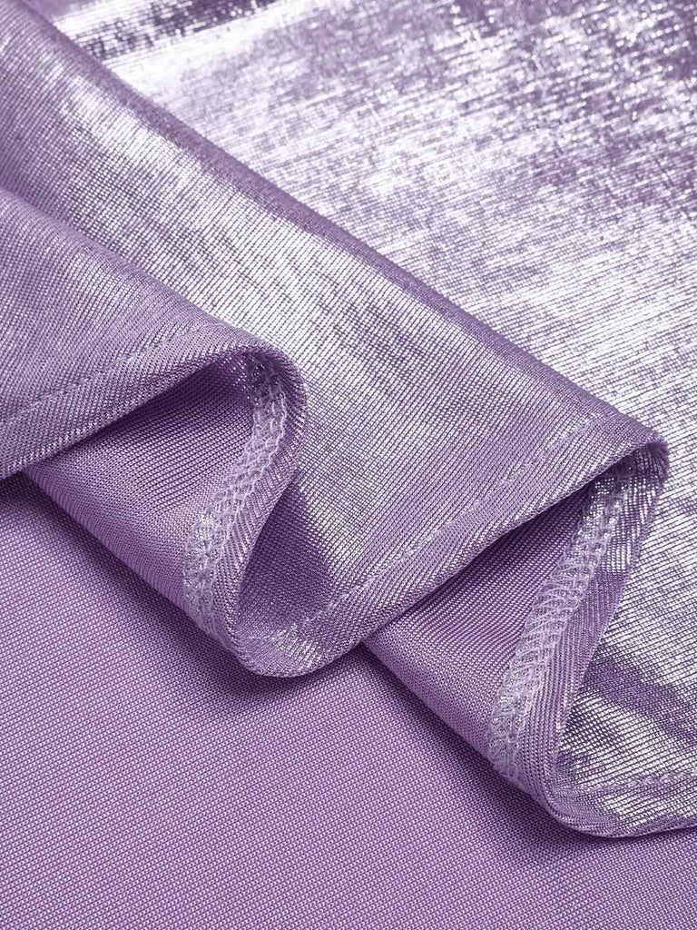 [Vorverkauf] Lavendel 1960er Wasserfallausschnitt Hoher-Schlitz Perlglanz Kleid