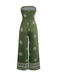 Grün 1970er Weites Bein Bohemien Bandeau Jumpsuit
