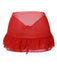 [Vorverkauf] [Übergröße] Rot 1960er Chiffon Rüschen Rock Cover-Up