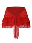 [Vorverkauf] [Übergröße] Rot 1960er Chiffon Rüschen Rock Cover-Up