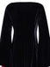 1930er Morticia Addams Samt Glockenärmel Kleid