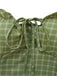 2PCS Grün 1960er Plaid Leibchen & Figurbetont Rock