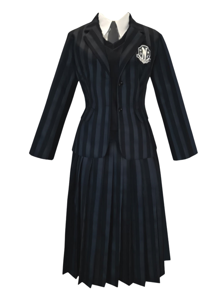 1940er Wednesday Streifen Uniform Kostümset