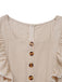 Beige 1950er Solide Rüschen Flügelärmel Jumpsuit