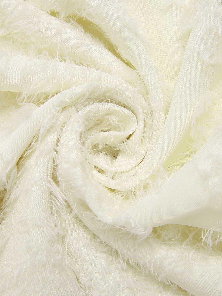 Beige 1950er Gurt Quadratischer Hals Rückenfrei Kleid
