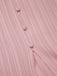Rosa 1950er Nadelstreifen V-Ausschnitt Puffärmel Gerüschtes Kleid
