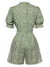 1940er Gänseblümchen Faltenkragen Puffärmel Romper