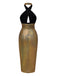 [Vorverkauf] Gold 1970er Cross Halfter Glitzer Enges Kleid