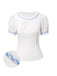 [Vorverkauf] 2PCS 1950er Baumwolle Gingham Plaid Top & Suspender Kleid