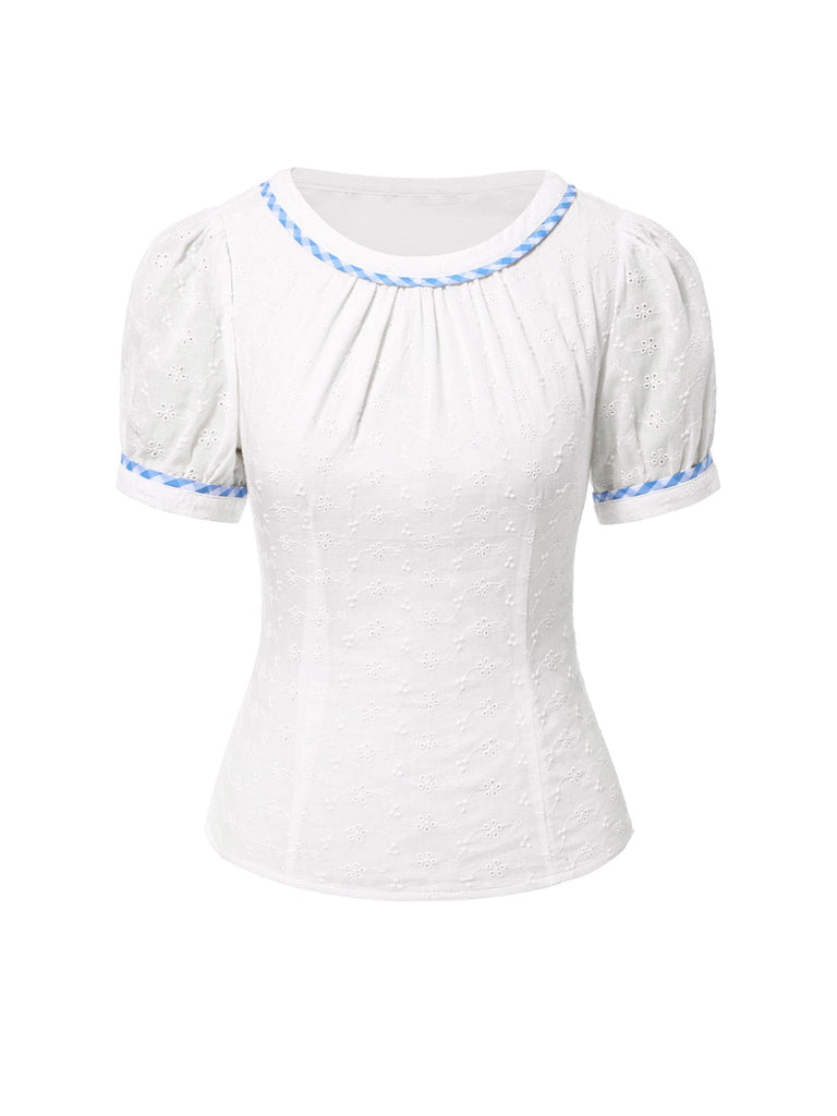 [Vorverkauf] 2PCS 1950er Baumwolle Gingham Plaid Top & Suspender Kleid
