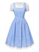 [Vorverkauf] 2PCS 1950er Baumwolle Gingham Plaid Top & Suspender Kleid