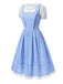 [Vorverkauf] 2PCS 1950er Baumwolle Gingham Plaid Top & Suspender Kleid
