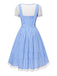 [Vorverkauf] 2PCS 1950er Baumwolle Gingham Plaid Top & Suspender Kleid