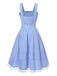 [Vorverkauf] 2PCS 1950er Baumwolle Gingham Plaid Top & Suspender Kleid