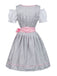 3PCS Rosa 1950er Oktoberfest Dirndl Blumen Jacquard Stickerei Kleid & Top