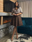 1950er Kerbkragen Farbblock Gingham Plaid Kleid