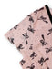 Rosa 1960er Bogen Drucken V-Ausschnitt Netz Kleid