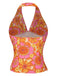 2PCS 1960er Blumen Halfter Top & Solide Rock
