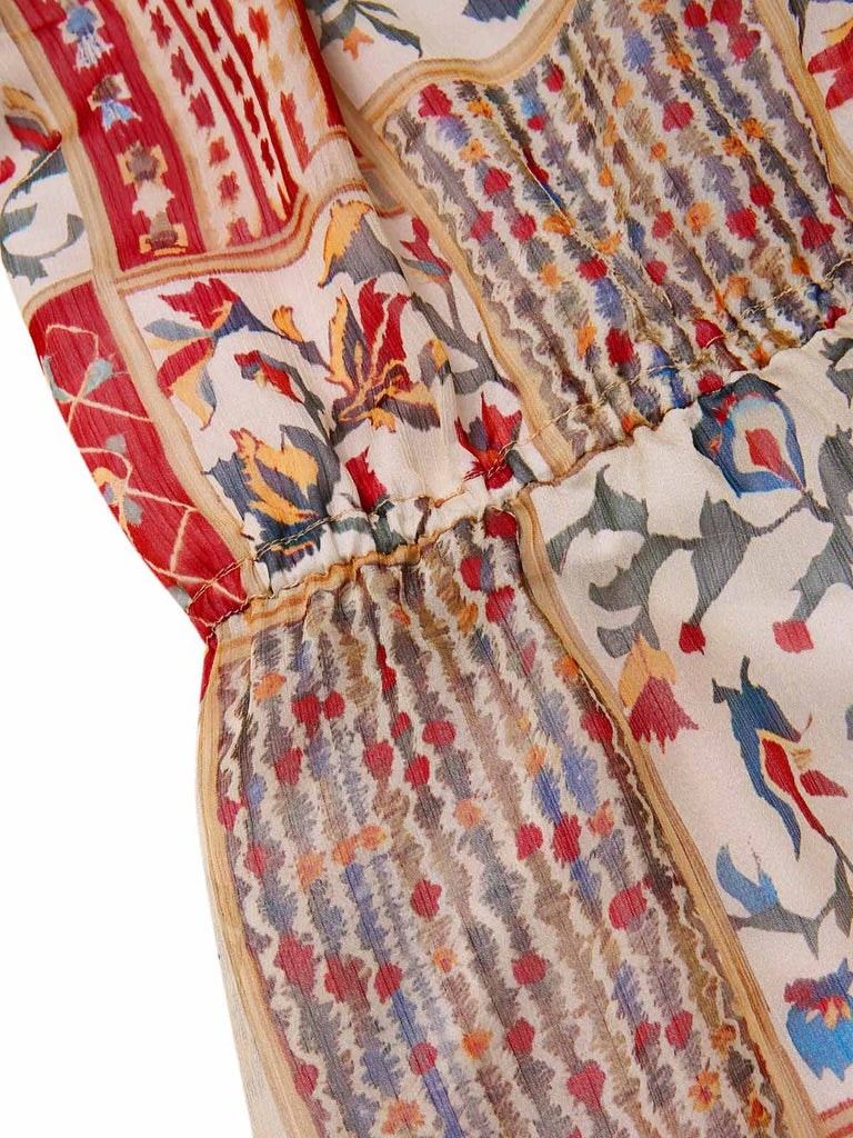 [Vorverkauf] 1970er Halter Boho Blumen Korn Jumpsuit