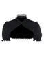 Schwarz 1980er Solide Gothic Puffärmel Kurz Kap Strickjacke