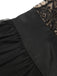 Schwarz 1950er Spitze Blumen Netz Swing Kleid
