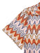 Multicolor 1970er Boho Bäume Revers Romper