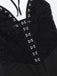 Schwarz 1930er Halter Spitze Schlaghosen Jumpsuit