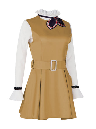 2PCS Khaki 1960er Rüschen Kragen Megan's Kostümset