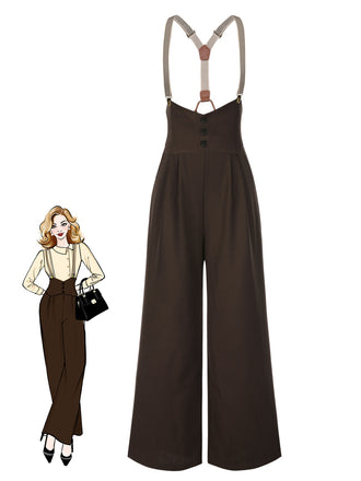 Dunkelbraun 1950er Taste Latzhose