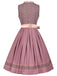 2PCS Nebelrose 1950er Oktoberfest Dirndl Blumen Satin Kleid & Schürze