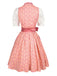 3PCS Rosa 1950er Oktoberfest Herzförmiger Hals Blumen Kleid & Schürze