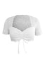 Weiß 1950er Oktoberfest Spitze Patchwork Binden Crop Top